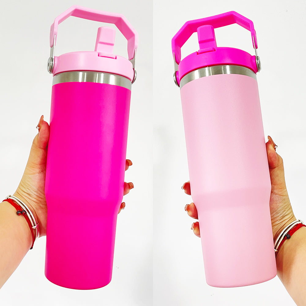 30oz & 40oz Flamingo Pink And Hot Pink Powder Coated Tumblers 20pcs/case-CNLCA