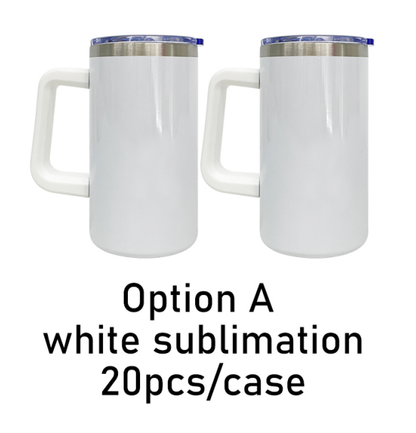 20oz Chubby Rainbow Copper Plated Underneath Car Tumbler Mug with Removable Handle For Laser-CNLCA