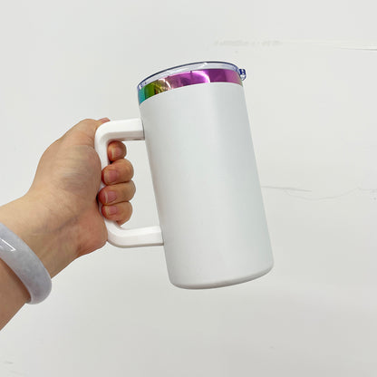 20oz Chubby Rainbow Plated Underneath Car Tumbler Mug with Removable Handle For Laser-CNLCA