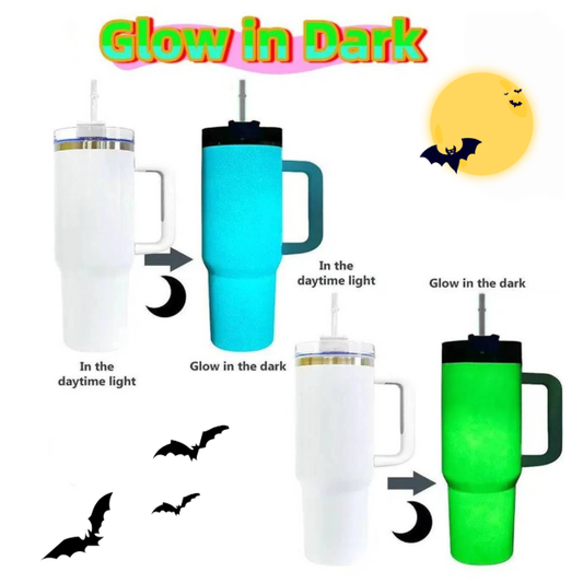 40oz H2.0 Blank Sublimation Glow In Dark Halloween Tumbler With Lid And Straw -CNLCA