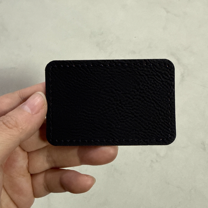 Silver Laser Effect PU Leather Label Trademark Leather Signboard for Cap Hats Clothing-CNLCA