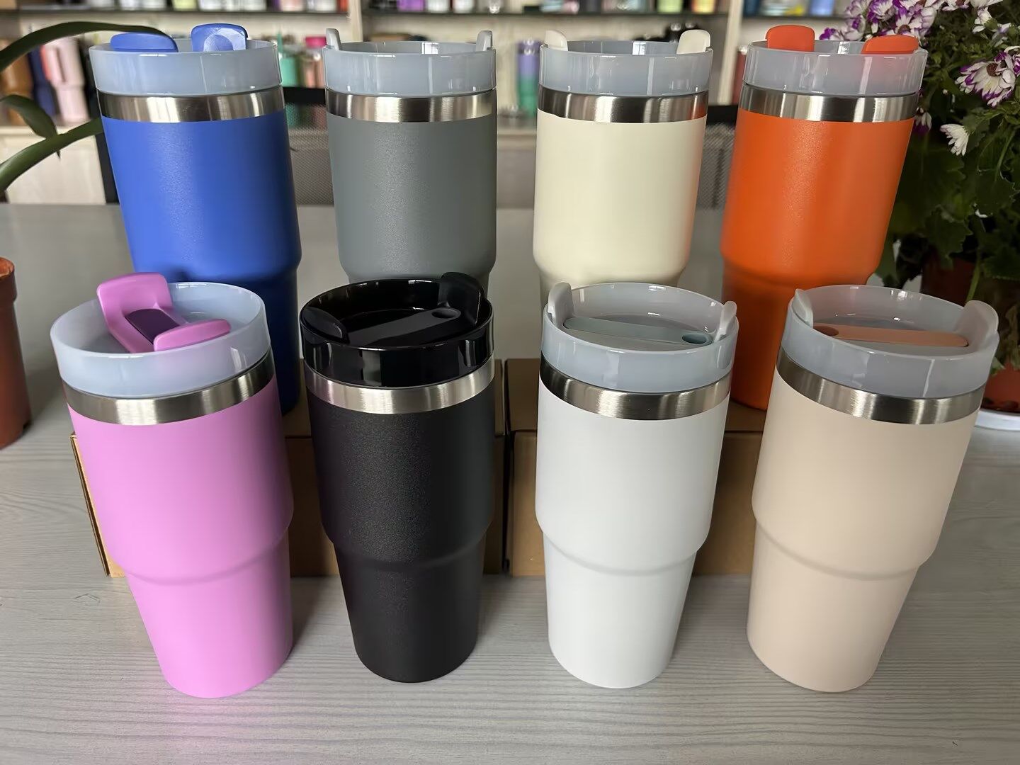 14oz Powder Coated Stanley Style Tumbler For Laser Engraving-CNLCA