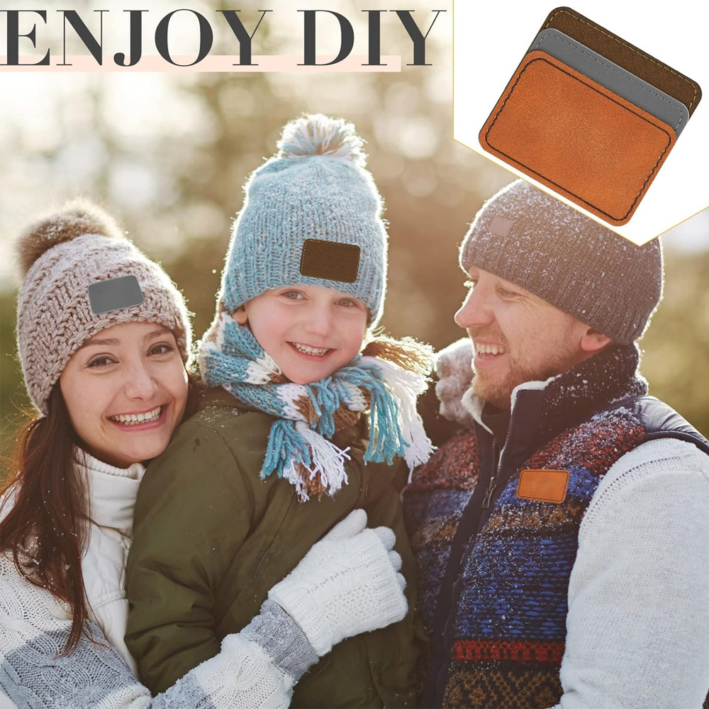 PU Leather Label Leather Signboard for Cap Hats Clothing Accessories Denim Leather Trademark for Laser-CNLCA