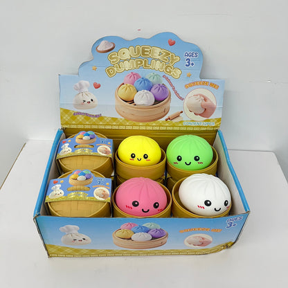 8.5cm Cute Realistic Steamed Bun Stress Relief Squishy Toy Soft Squeeze Decompression Dumpling-CNLCA