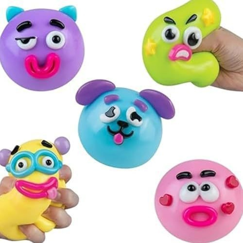 Funny Cute Dog Face Swap Squishy Stree Ball Soft Squeeze Smushers Sensory Toy for Kids & Adults-CNLCA