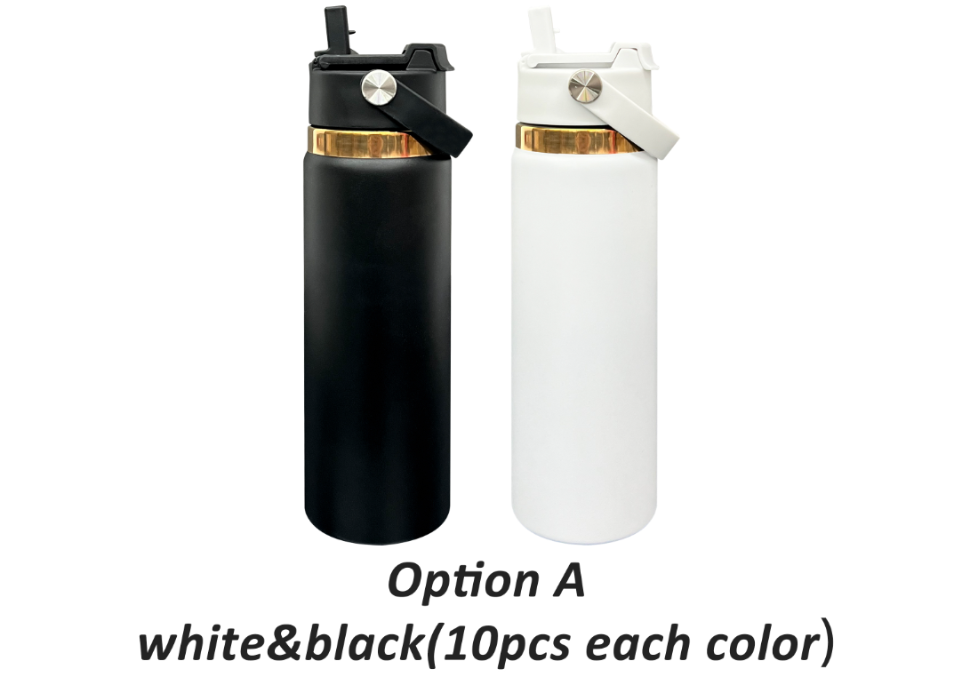 Outdoor Sports 20oz Mirror Copper Underneath Water Bottle wih 2 in 1 Muti-function Flip Top Lid for Laser Engraving-CNLCA