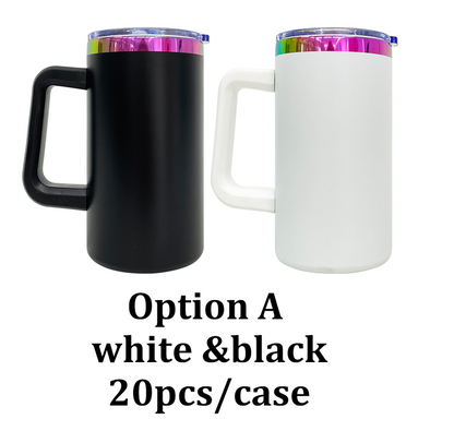20oz Chubby Rainbow Plated Underneath Car Tumbler Mug with Removable Handle For Laser-CNLCA