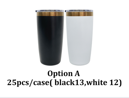 25Pack Mini Size 10oz Copper Plated Underneath Tumbler Coffee Mugs with Magnetic Lids For Laser-CNLCA