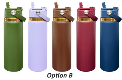 Outdoor Sports 20oz Mirror Copper Underneath Water Bottle wih 2 in 1 Muti-function Flip Top Lid for Laser Engraving-CNLCA