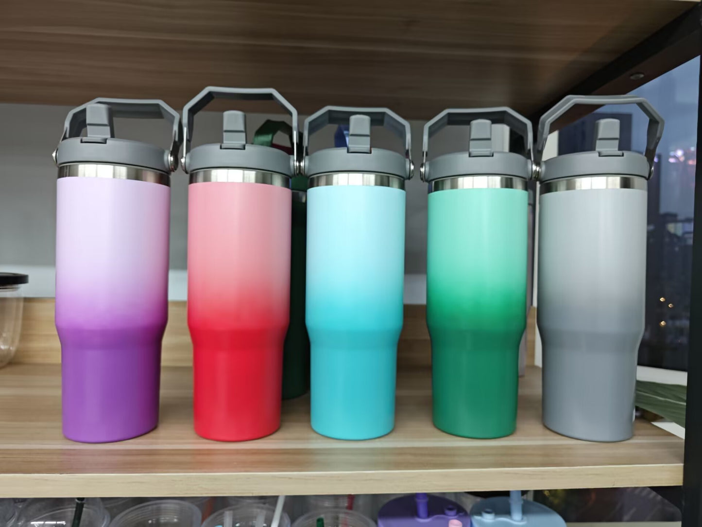 30oz Stanley Style Matte Macaron Colors Flip Straw School Tumblers 25pcs-CNLCA