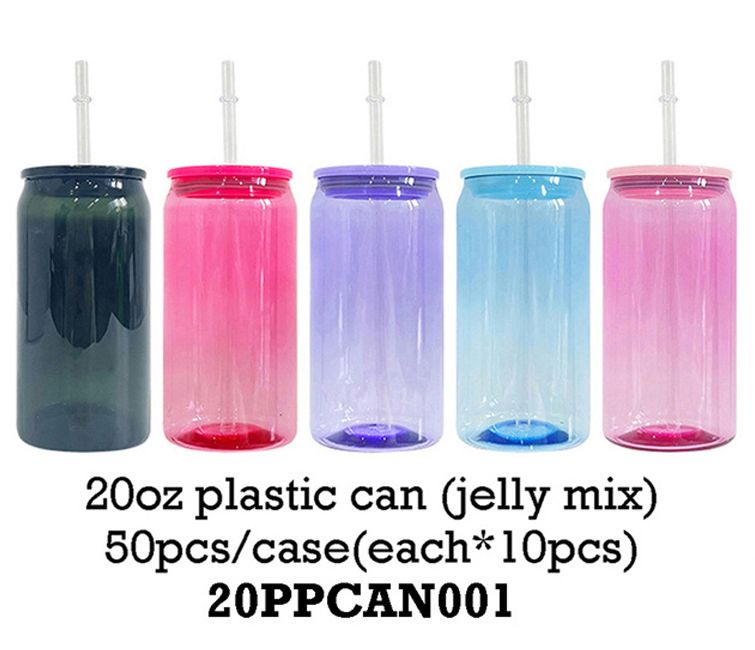 16oz Colorful Jelly Color Acrylic Plastic Can Cup -CNLCA