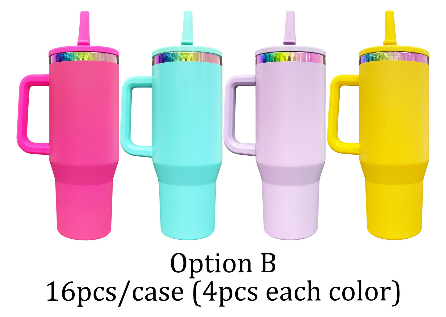 40oz Flip Straw Leak proof Rainbow Plated Underneath Powder Coated Quencher Tumbler For Laser-CNLCA