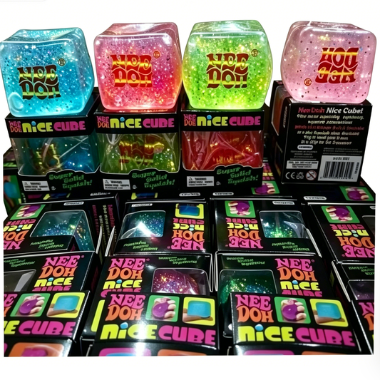 5.5cm NeeDoh Style Glow In Dark Glitter Nice Cube Fidget Toys Slow Rising Sensory Squeeze Toy For Kids Adults-CNLCA
