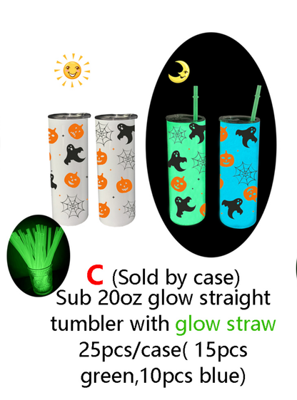 China Warehouse Blank Sublimation Glow In Dark 20oz Tumbler With Lid And Straw For DIY Sublimation Printing-CNLCA