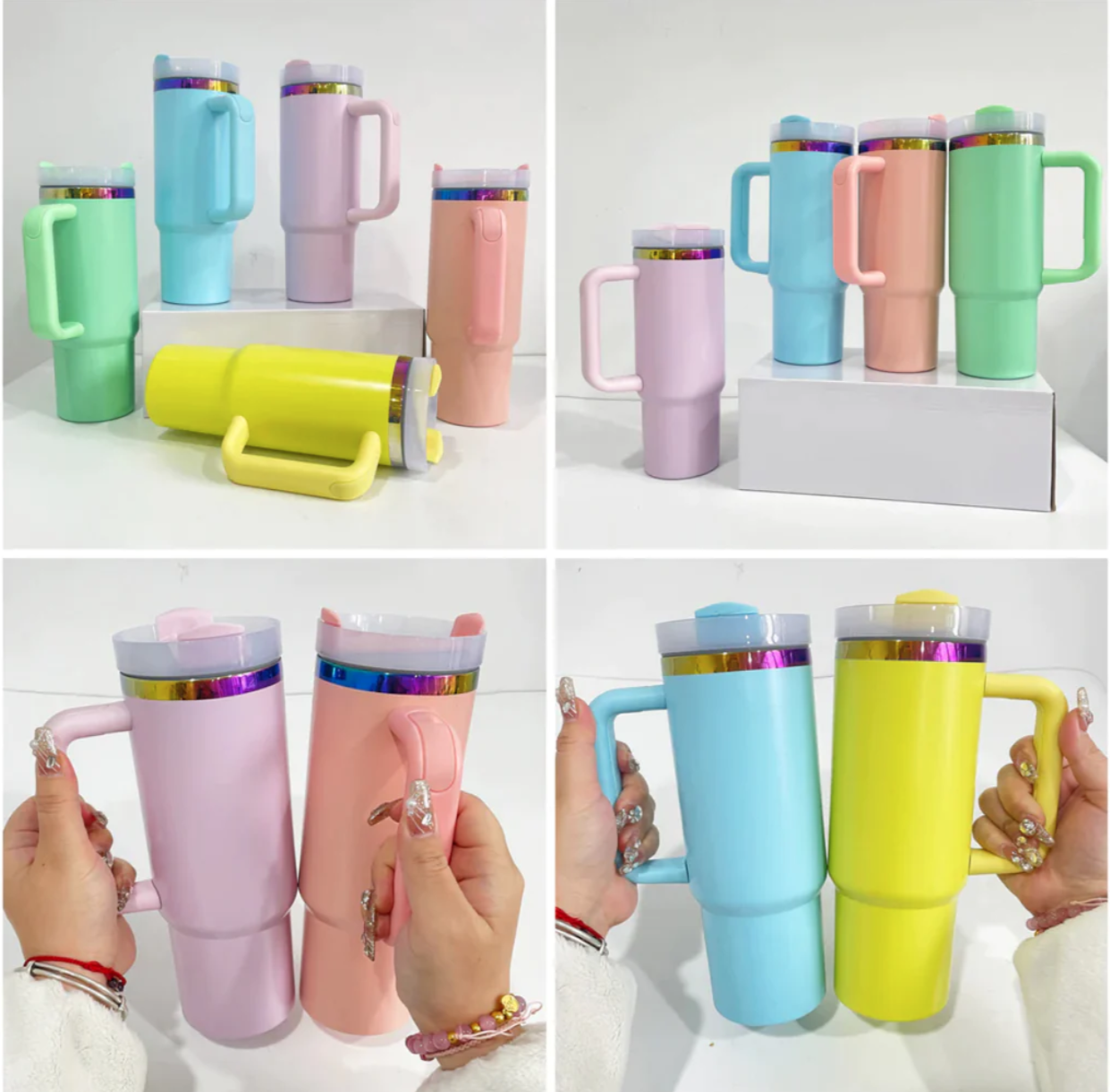 H2.0 30oz Macaron Rainbow Plated 30oz Quencher Tumblers For Laser Engraving 20pc/case-CNLCA