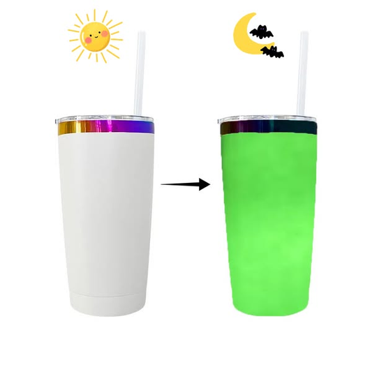 20oz Glow In Dark Rainbow Plated Coffee Tumbler Mugs for Laser Engraving-CNLCA