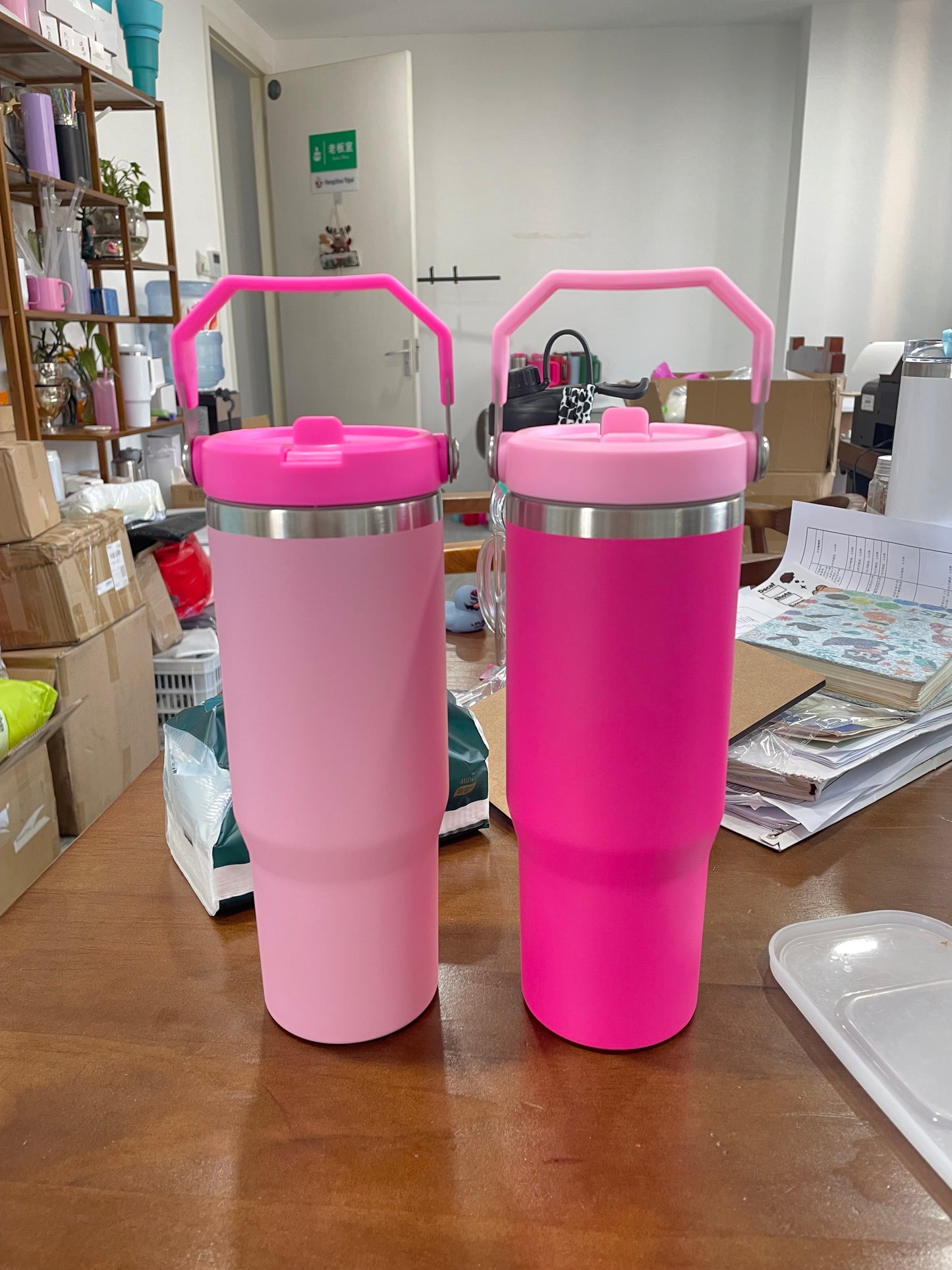 30oz & 40oz Flamingo Pink And Hot Pink Powder Coated Tumblers 20pcs/case-CNLCA