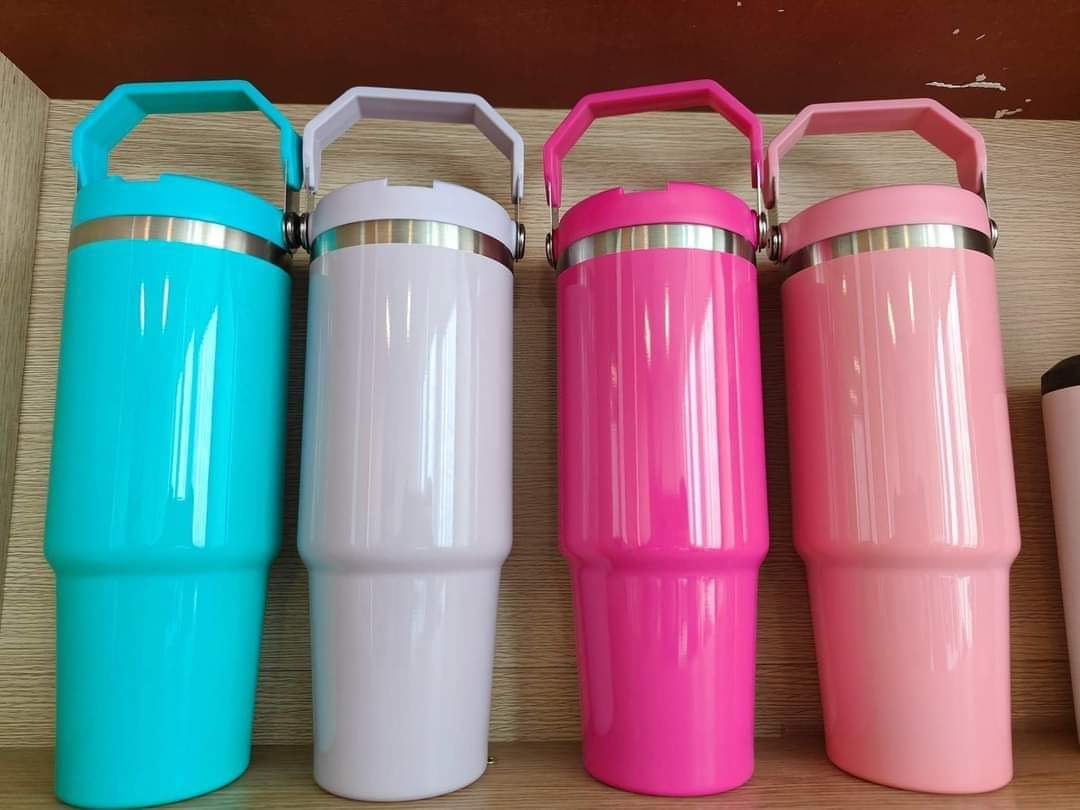 30oz Stanley Style Glossy Macaron Colors Flip Straw School Tumblers 25pcs-CNLCA