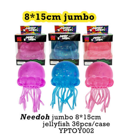 8*15cm NeeDoh Style Jumbo Size Jelly Fish Squishy Jellyfish Fidget Toy for Anxiety Relief-CNLCA