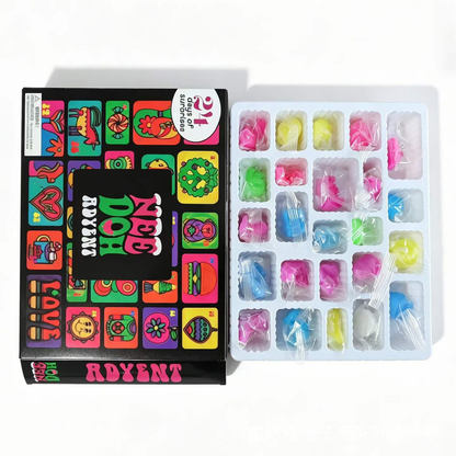 NeeDoh Style Advent Calendar Blind Box Contains 24 Mini Squishy Fidget Toys for Christmas Countdown-CNLCA
