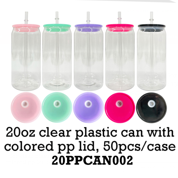 20oz Clear Jelly Color Acrylic Plastic Can Cup -CNLCA