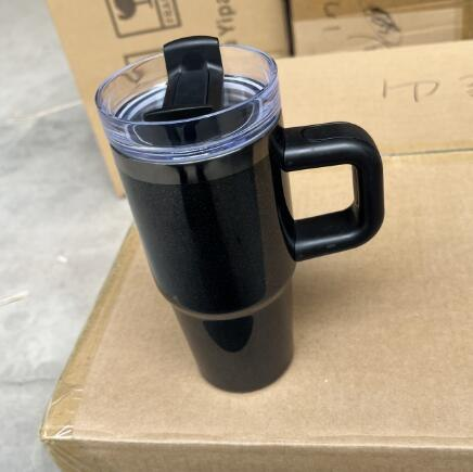 14oz 30oz 40oz Midnight Glitz Black Plated Underneath Shimmer Glitter Quencher Tumbler For Laser Engraving -CNLCA