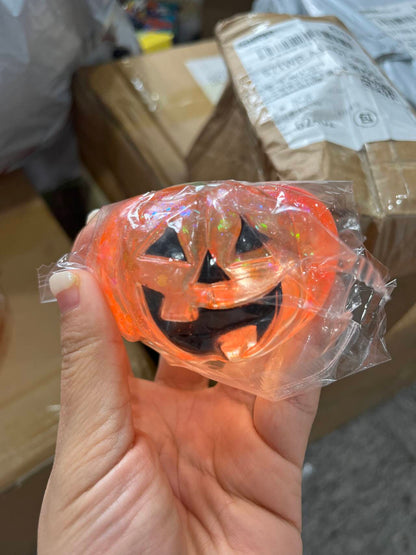 Halloween Glitter Sparkling Pumpkin Maltose Filled Squishy Toys Stress Relief Sensory Fidget Toy-CNLCA