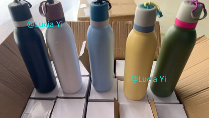 18oz 24oz Owala Style Macaron Tumbler Outdoor Sport Handle Water Bottle-CNLCA