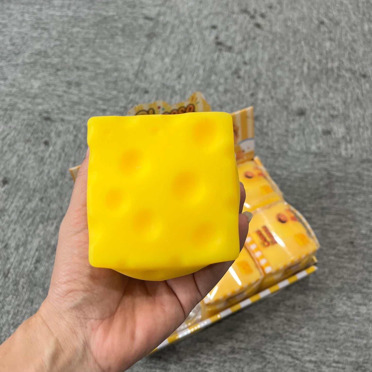 7.5cm Small Size Realistic Swiss Cheese Squish Toy Soft Anti-Anxiety Squishy Sensory Fidget Gift-CNLCA