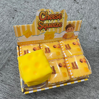 7.5cm Small Size Realistic Swiss Cheese Squish Toy Soft Anti-Anxiety Squishy Sensory Fidget Gift-CNLCA