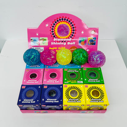 72Pack NeeDoh Style Diamond Squishy Stress Ball Iridescent Glitter Diamond Fidget Ball Squeeze Toy-CNLCA