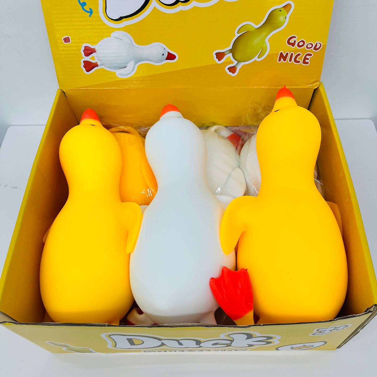 24Pack Giant Oversized Duck Squeeze Squishy Toy Soft Big Jumbo Duck Stress Relief Fidget Squeezy Toy for Kids Adults Anxiety Calming Play-CNLCA