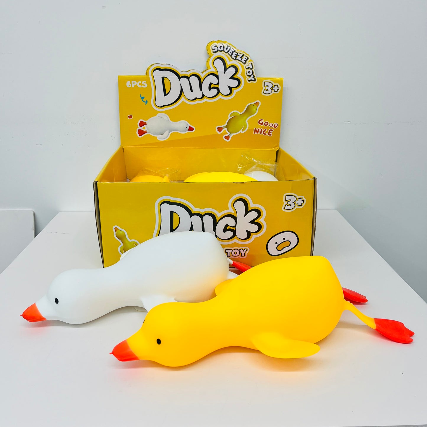 24Pack Giant Oversized Duck Squeeze Squishy Toy Soft Big Jumbo Duck Stress Relief Fidget Squeezy Toy for Kids Adults Anxiety Calming Play-CNLCA