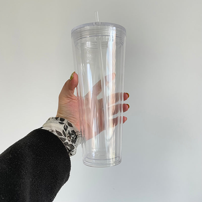 24oz Double Wall Snow Globe Plastic Cup Tumbler-CNLCA