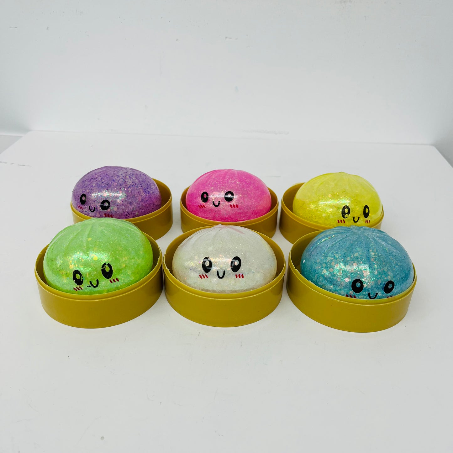 Cute Glitter Bead Pop Bun Squishy Toy Steamed Bao Stress Relief Fidget Blind Box Squeeze Sensory Toy For Kids Adults Anxiety Vent Gift-CNLCA