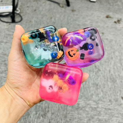 60Pack 5.5cm NeeDoh Style Halloween Nice Ice Cube Squishy Fidget Toys Slow Rising Sensory Squeeze Toy for Kids Adults-CNLCA