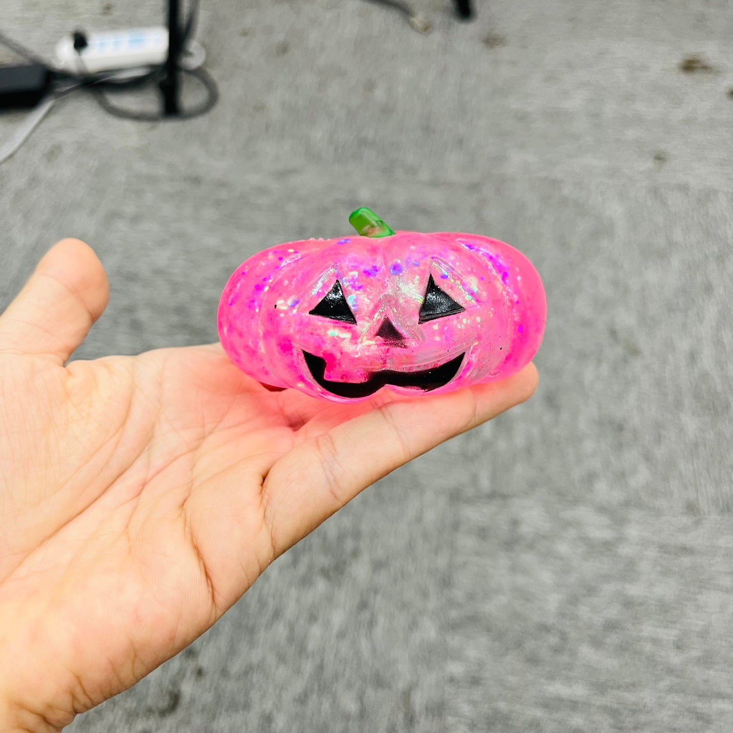 Halloween Glitter Sparkling Pumpkin Maltose Filled Squishy Toys Stress Relief Sensory Fidget Toy-CNLCA