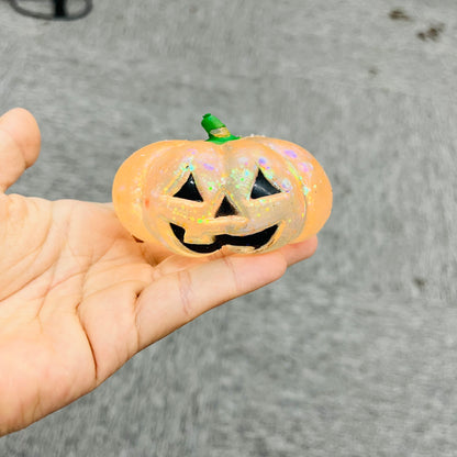Halloween Glitter Sparkling Pumpkin Maltose Filled Squishy Toys Stress Relief Sensory Fidget Toy-CNLCA