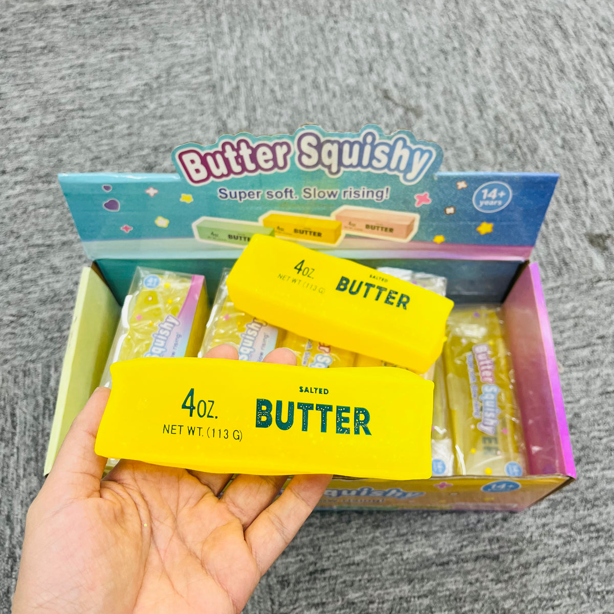 72 Pack Small Size 11cm Vaseline Filled Butter Stick Squishy Stress Toy Viral Squeeze Fidget Toy Realistic Butter Bar Shaped Anxiety Relief Toy-CNLCA