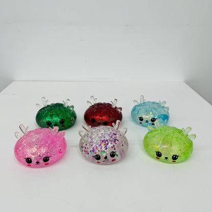 Xmas Glitter Christmas Reindeer Antler Bao Bun Dumpling Squishy Maltose Filled Slow Rising Fidget Stress Relief Toy-CNLCA