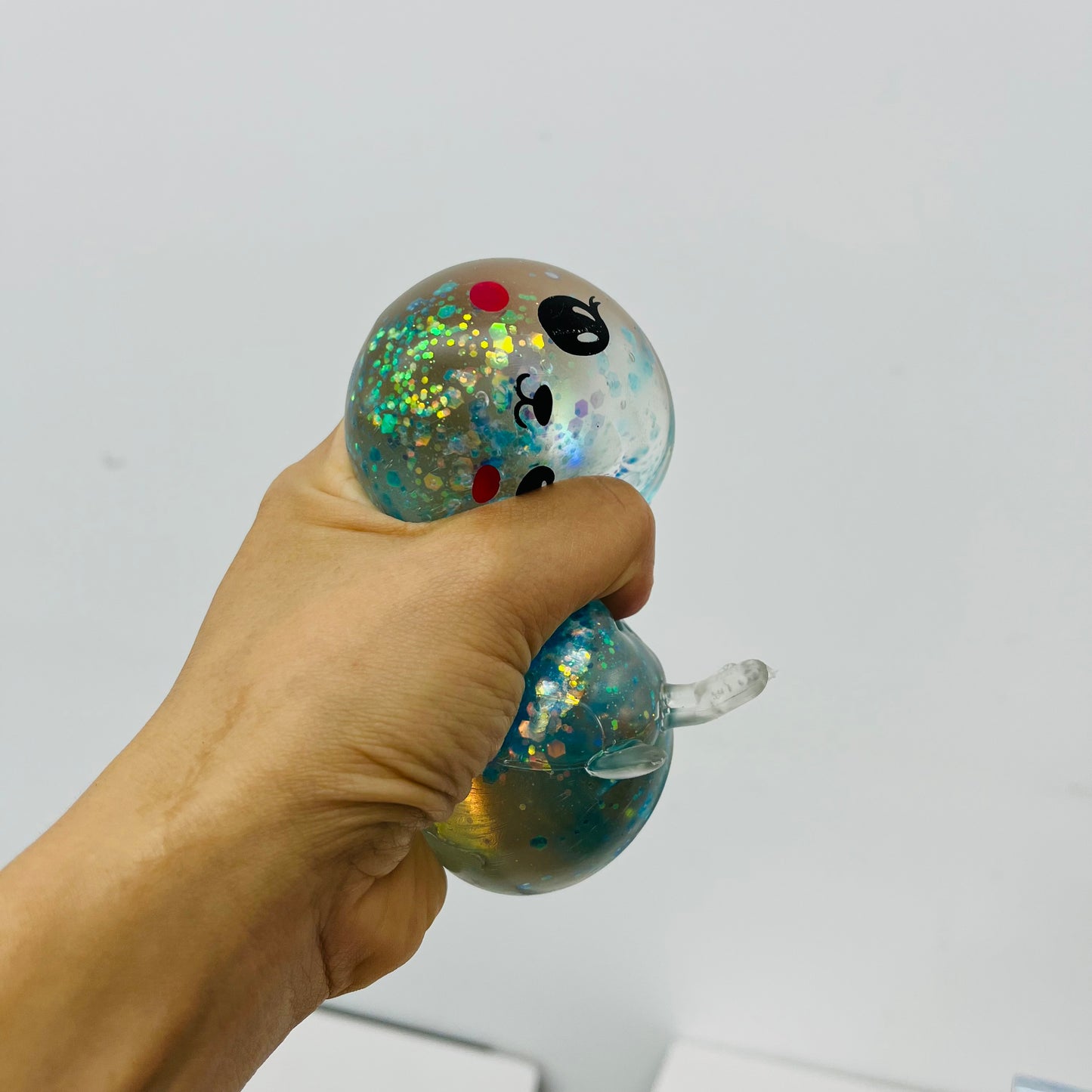 Xmas Glitter Christmas Reindeer Antler Bao Bun Dumpling Squishy Maltose Filled Slow Rising Fidget Stress Relief Toy-CNLCA