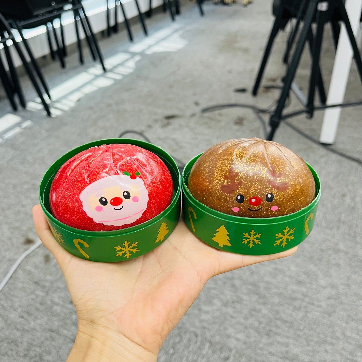 72Pack Christmas Dumpling Santa Snowman Reindeer Gingerbread Squishy Pectin Filled Bao Bun Dumpling Squishy Fidget Stress Relief Toy-CNLCA