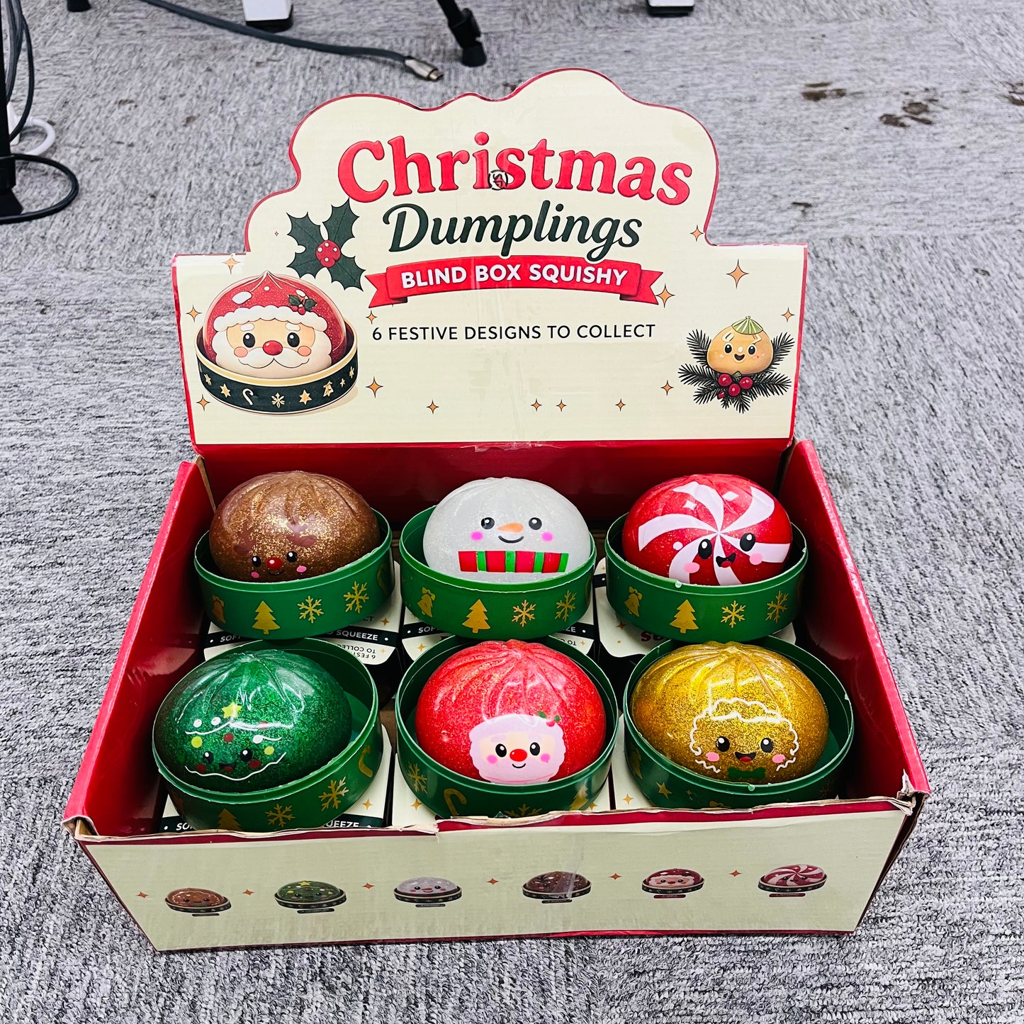 72Pack Christmas Dumpling Santa Snowman Reindeer Gingerbread Squishy Pectin Filled Bao Bun Dumpling Squishy Fidget Stress Relief Toy-CNLCA