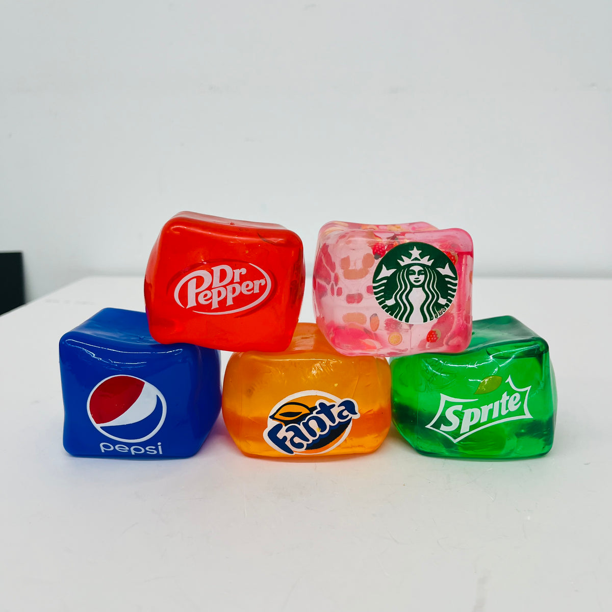60Pack Needoh Style Maltose Filled Slow Rising Soda Starbuck Pepsi Fanta Sprite Dr Pepper Co-Branding Nice Cubes Squishy Stress Relief Fidget Toys-CNLCA