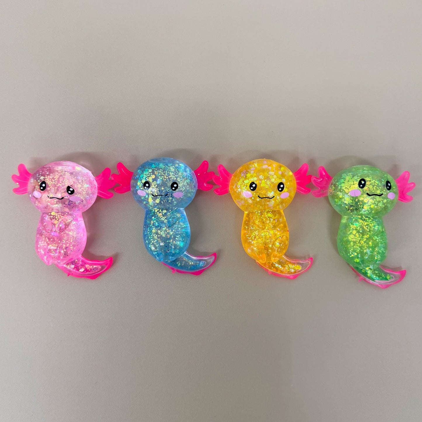 Cute Glitter Axolotl Squishy Slow Rising Maltose Stress Relief Squeeze Toys Malt Sugar Axolotl Fidget Toy for Kids Adults-CNLCA