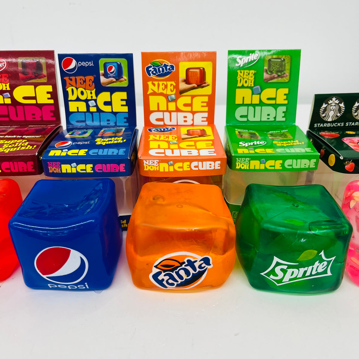 60Pack Needoh Style Maltose Filled Slow Rising Soda Starbuck Pepsi Fanta Sprite Dr Pepper Co-Branding Nice Cubes Squishy Stress Relief Fidget Toys-CNLCA