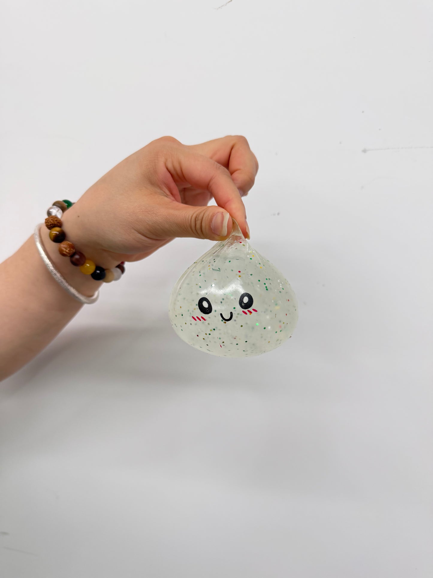 8.5cm Glitter Squeeze Dumpling Bun Sensory Stress Ball Squishy Fidget Toy for Anxiety Relief-CNLCA