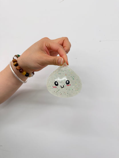 8.5cm Glitter Squeeze Dumpling Bun Sensory Stress Ball Squishy Fidget Toy for Anxiety Relief-CNLCA