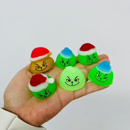 26sets TPR 24 Days Mystery Grinch Dumpling Christmas Advent Calendar Blind Box Mini Squishy Fidget Toys for Christmas Countdown-CNLCA
