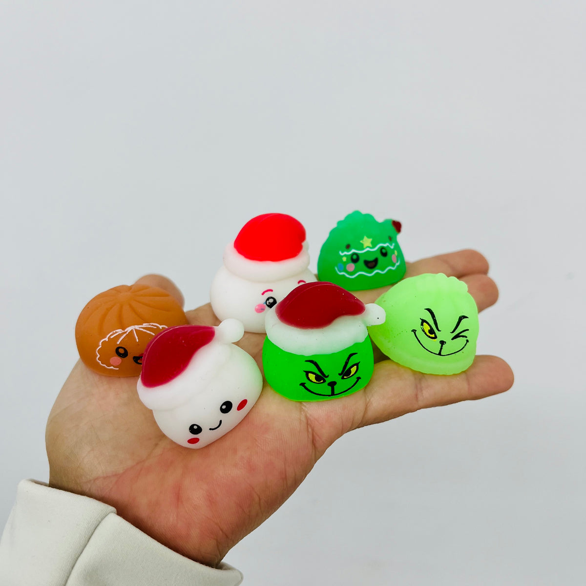 26sets TPR 24 Days Mystery Grinch Dumpling Christmas Advent Calendar Blind Box Mini Squishy Fidget Toys for Christmas Countdown-CNLCA